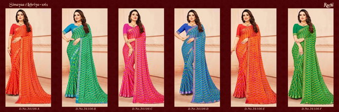 Simayaa Lehriya 106 Chiffon Printed Sarees Wholesale Price In Surat